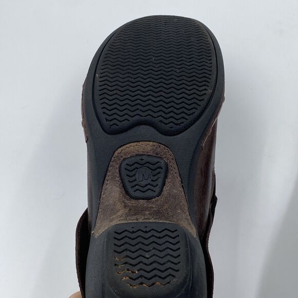 Merrell Luxe Wrap Brown Leather Slip On Studded Wedge Clogs Shoes Womens 7 - Picture 12 of 13